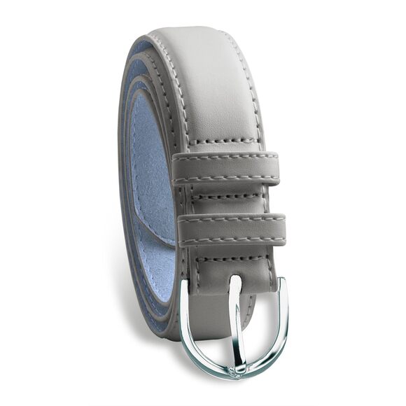 Dress Belt Women, Bonded Leather, Silver Polished Buckle, Ladies Belts For😙 - Picture 1 of 3